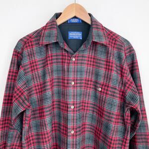 Pendleton Wool Plaid Elbow Patch Trail Button-Up Shirt